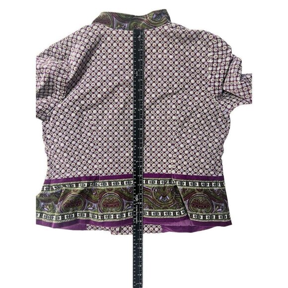 Isaac Mizrahi Target Velvet Blazer Jacket L Paisley Boho Academia Preppy Artsy - Picture 11 of 12